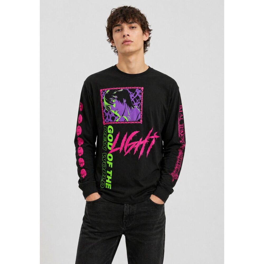 DeathNote Graphic Long Sleeve Manga Tee Light Yagami India M